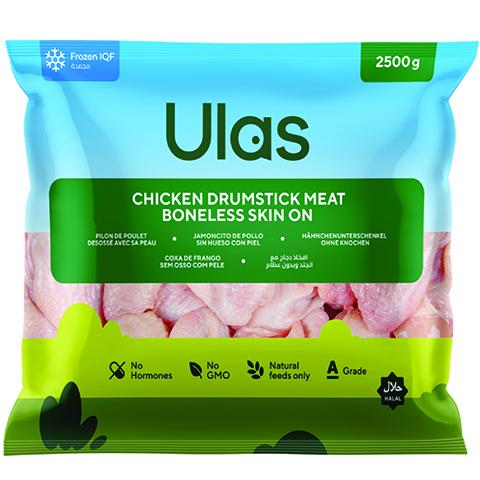 Frozen chicken drumstick meat, boneless skin on